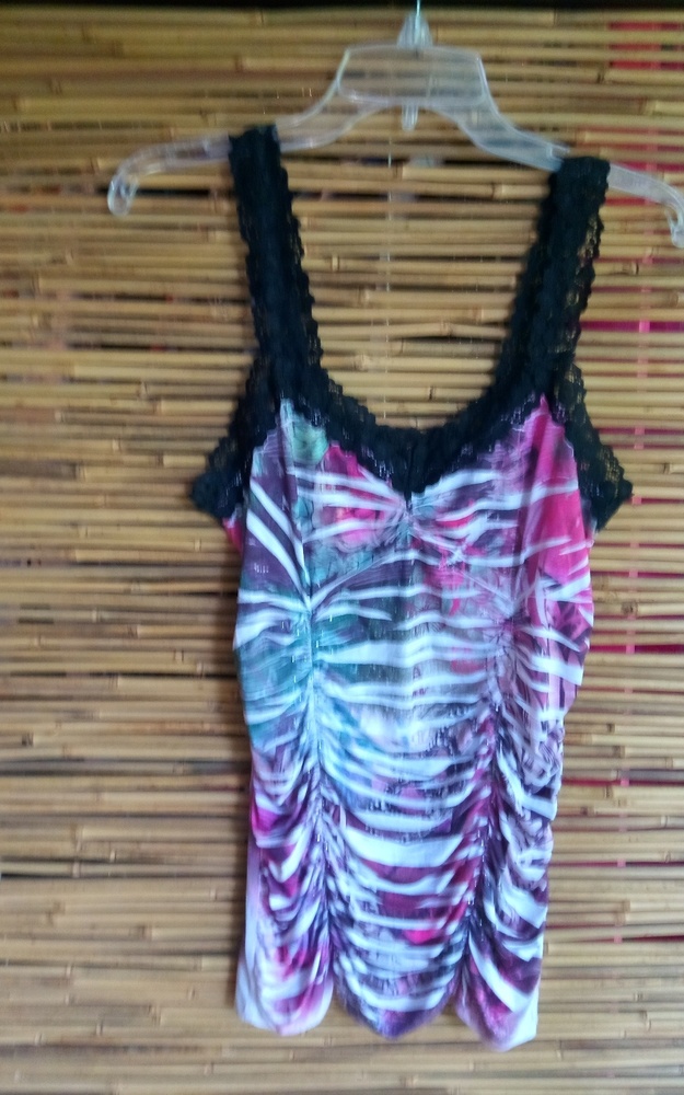 Pinkeli M Tie Dye Ruched Tank Top